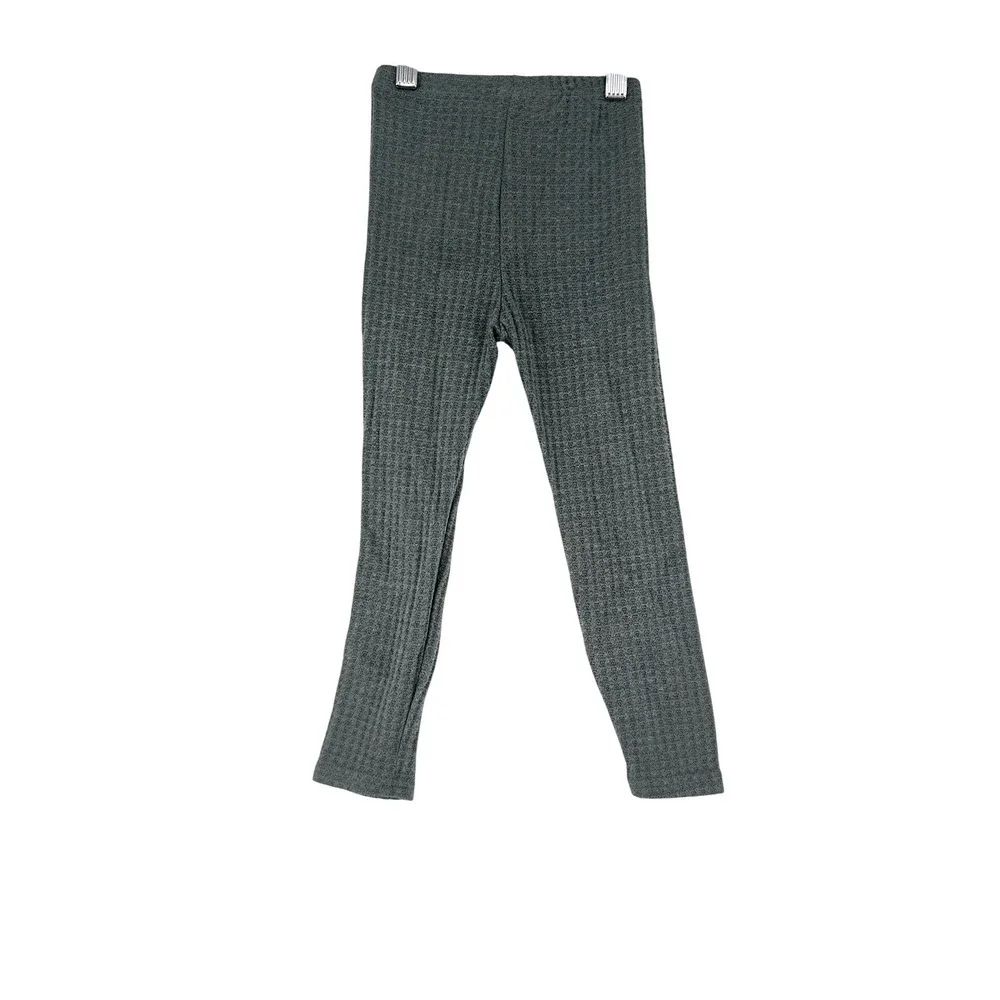 SHEIN Girls Grey Waffle Knit 2 Piece Lounge Set Cardigan Leggings Size 4Y